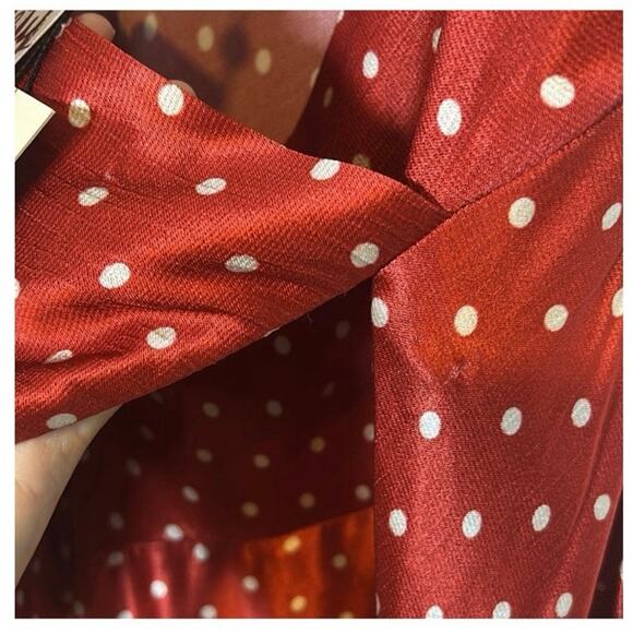 Bec and Bridge Bonjour Dress Red Polka Dot Leg Slit Strappy Crossover Size 6 NWT - Picture 10 of 10